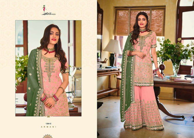 Eba Armani 1364 Colour Pure Georgette Wedding Sharara Suits Wholesale Clothing Suppliers In India
